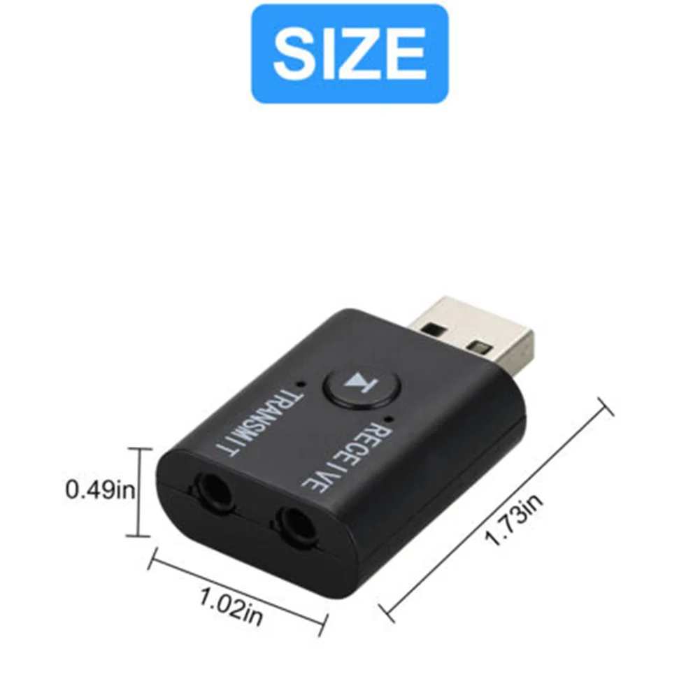 USB Bluetooth 5.0 Garso Siųstuvas-Imtuvas, Adapteris, 3,5 mm Nešiojamų TV PC Automobilių AUX ND998