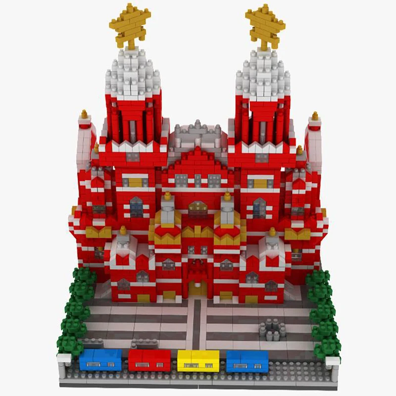 YZ 067 Pasaulyje Garsaus Architektūros Maskvos raudonojoje Aikštėje 3D Modelį 2384pcs Mini Pastato Diamond Blokelių Žaislas Vaikams ne Lauke