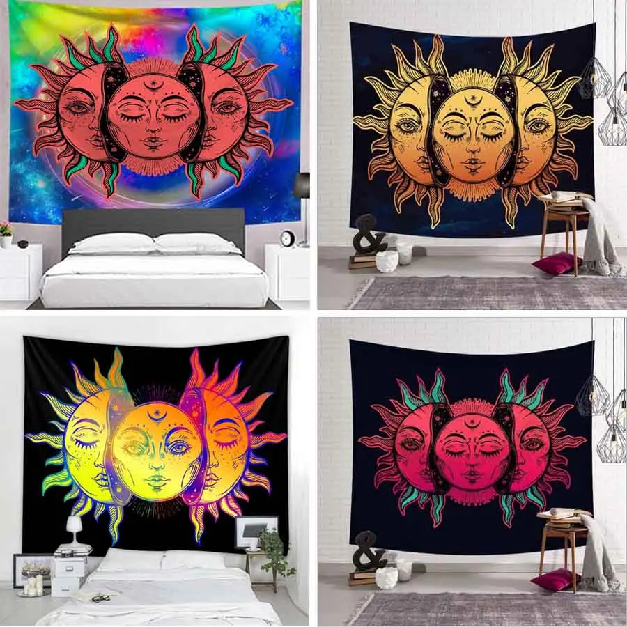 GOANG Taro Kortų Gobelenas Sienos Kabo Astrologija saulės ir mėnulio gobelenas namų sienos meno dekoro raganavimas 