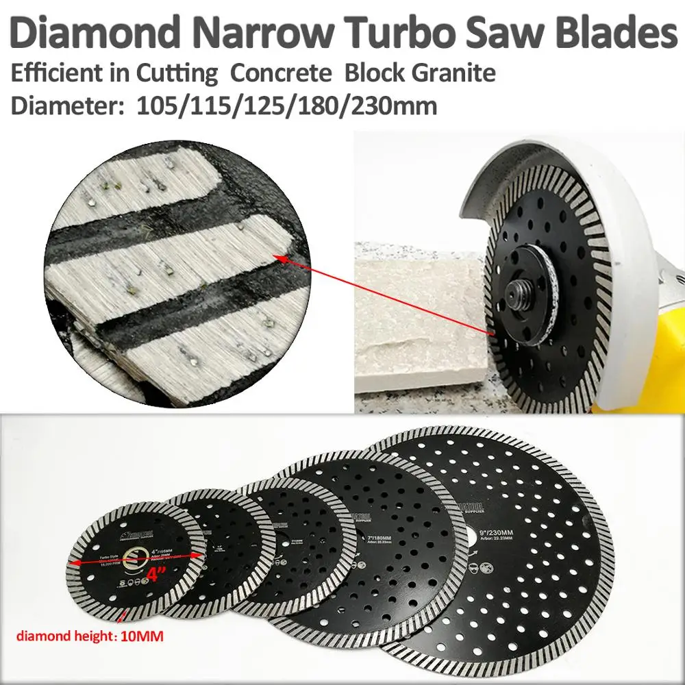SHDIATOOL Diamond Karšto Paspaudus Diamond Turbo pjauti Kietos Medžiagos Keraminės Plytelės, Granito Pjovimo Diskas su Multi Skylę baldes