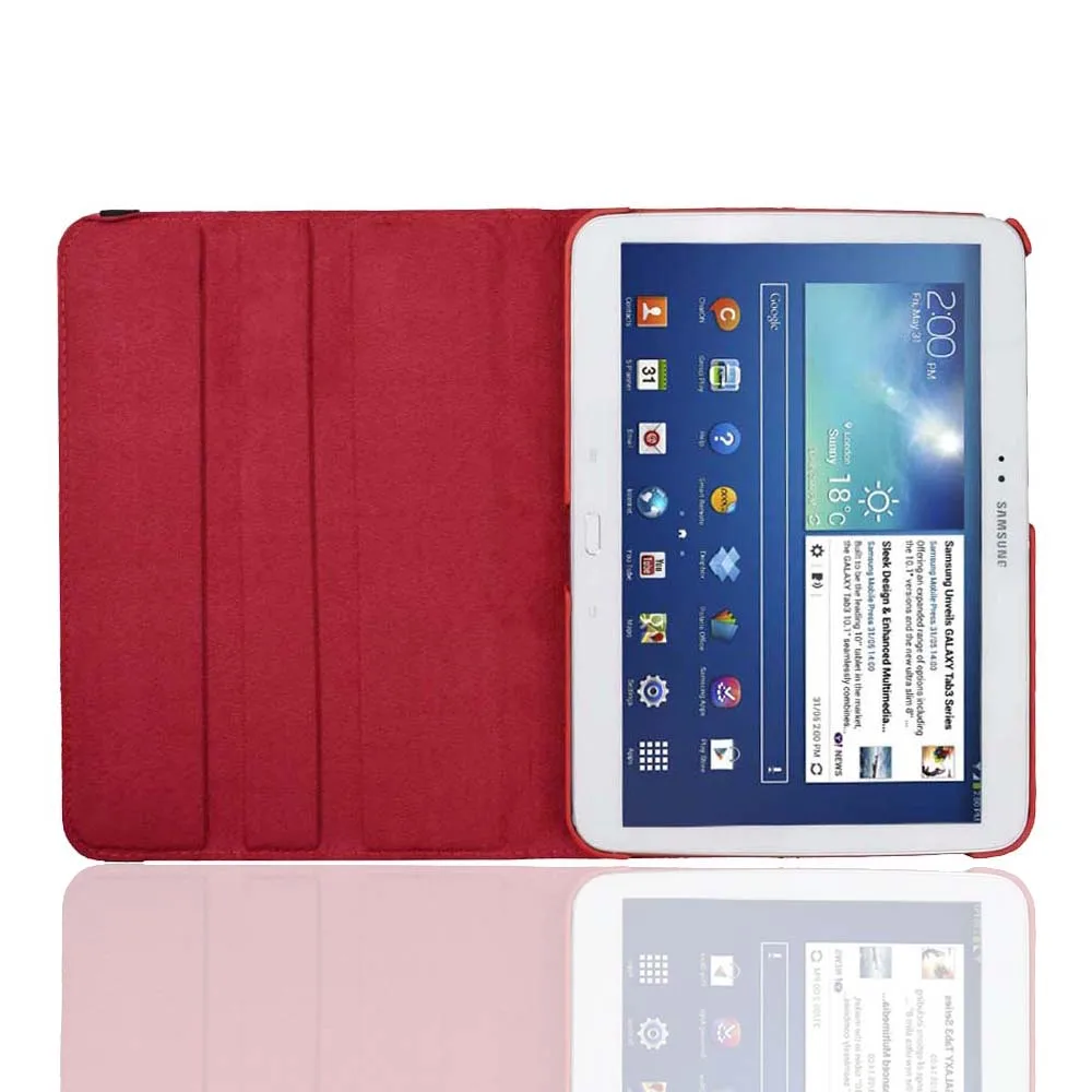 Skirtuko 3 10.1 gt p5200 p5210 atveju sukasi 360 laipsnių flip cover for Samsung GALAXY TAB 3 10.1 tablet stand pu oda padengti atveju