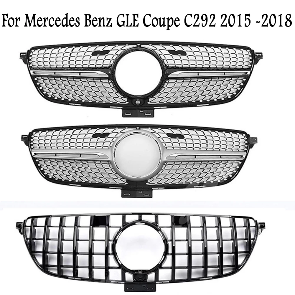 Priekiniai Lenktynių Erzina Bamperio Grotelės Padengti Mercedes Benz GLE Coupe C292 2016 2017 2018 2019 2020 Diamond GT Black Sidabras