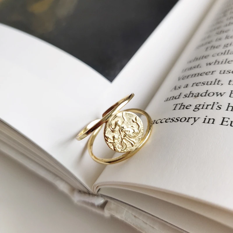 LouLeur 925 sterlingas sidabro Undinė žiedai aukso turas kūrybos elegantiškas Korėja stiliaus atidaryti žiedai moterų draugystės papuošalai žavesio