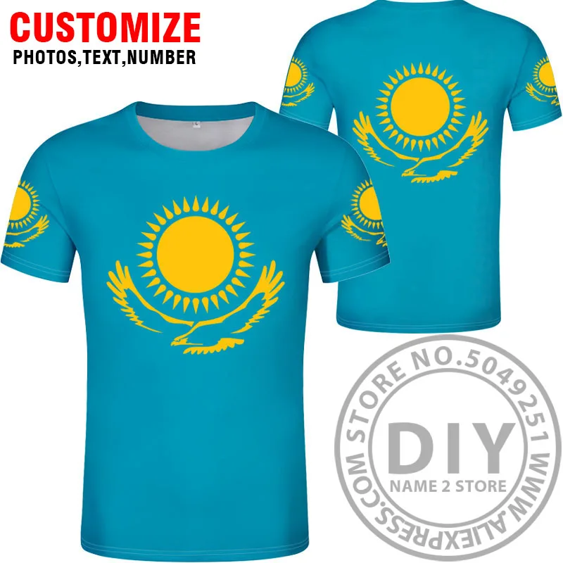 KAZACHSTANO Marškinėliai Pavadinimas Numeris Kaz T-shirt Logotipas Drabužius Print 