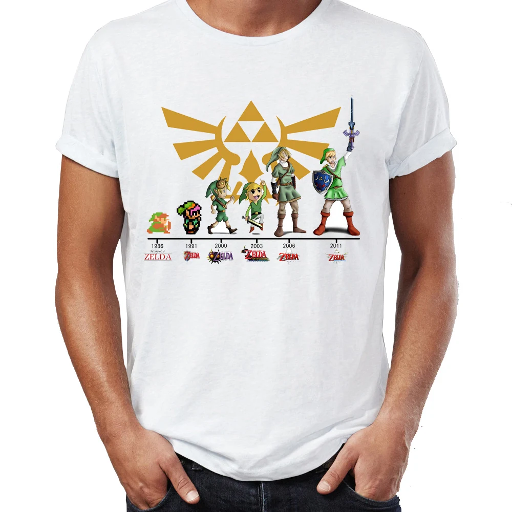 Vyriški Marškinėliai Nuorodą Evoliucija Zelda Ocarina Laiko Artsy Nuostabus Kūrinys Atspausdinta Tee