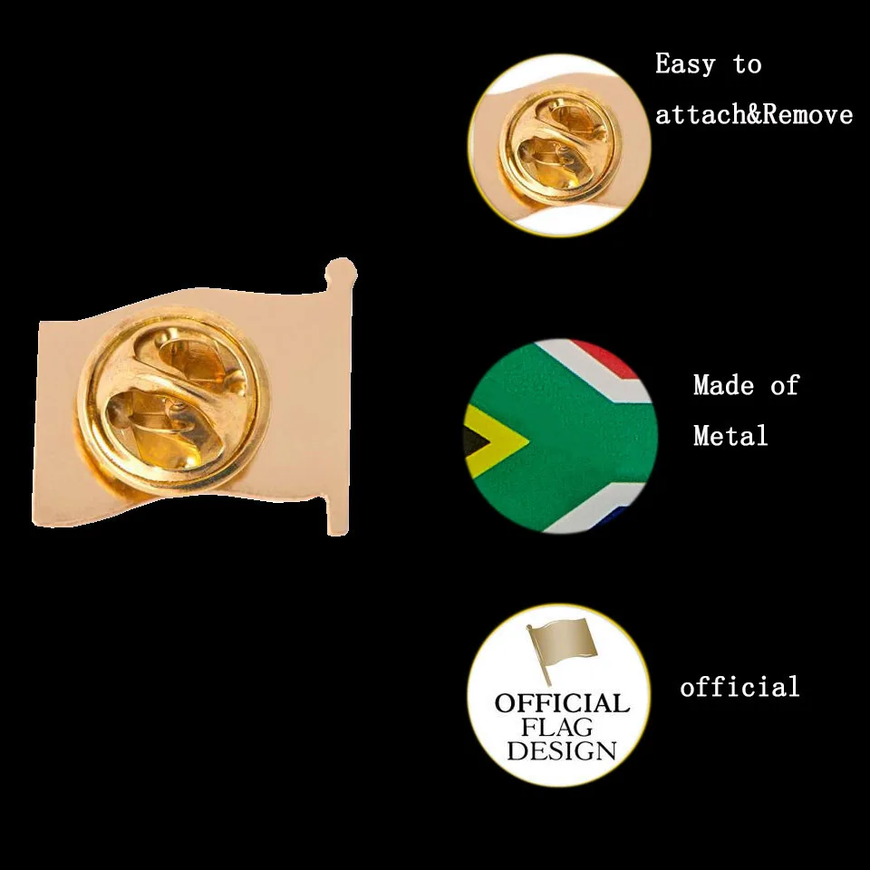 10VNT Individualų Metalo Atvartas Smeigtukai Custom Metal Pietų Afrikos Vėliavą, ženklelį Pin Sagė