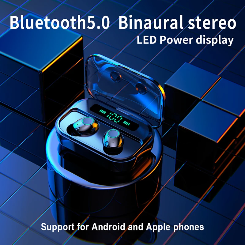 FLUXMOB in-ear Belaidžio TWS Ausinės Bluetooth 5.0 Ausinių HD skambučius HIFI Sporto laisvų Rankų įranga Su įkrovimo LANGELĮ įkrauti išmanųjį telefoną