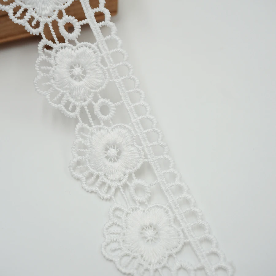 Cusack 3 metrų 3,5 cm Nėrinių Juostelės Apdaila už Kostiumus Namų Tekstilės Apdailos Aplikacijos Off Baltas Juodas Audinys 