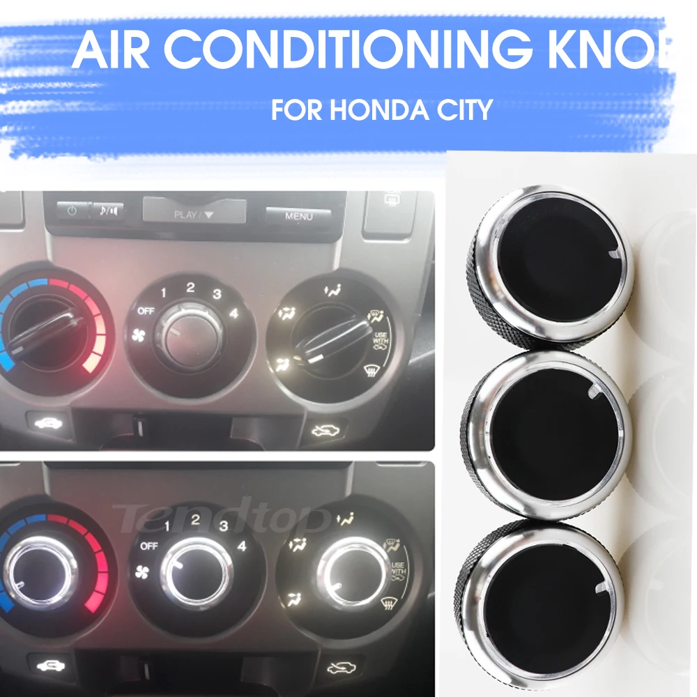 Honda CITY TINKA CRIDER Aliuminio Lydinio, Oro Kondicionavimo sistema Rankenėlę AC Mygtukas Šilumos Kontrolės Mygtuką, Auto Aksesuarai, 3 VNT. /DAUG