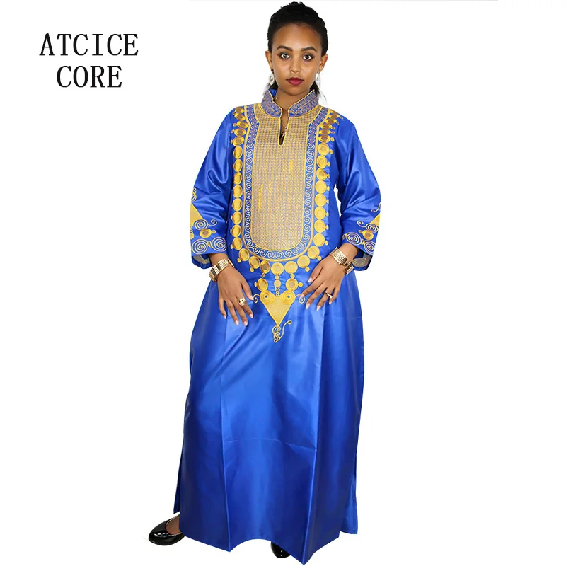 Afrikos suknelės moterims Dashiki Suknelės heidi bazin riche tradicinių afrikos drabužius ilgomis Rankovėmis moterims be šaliko LA067#