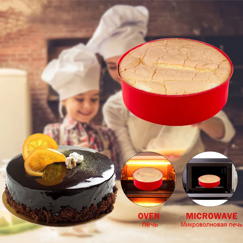 3pcs Silikono Tortas Pelėsių Bakeware Nustatyti Apvalios Torto Formos Stačiakampis Duona 3D Tortas Pelėsių Virtuvė Šeimos Kepimo Įrankiai
