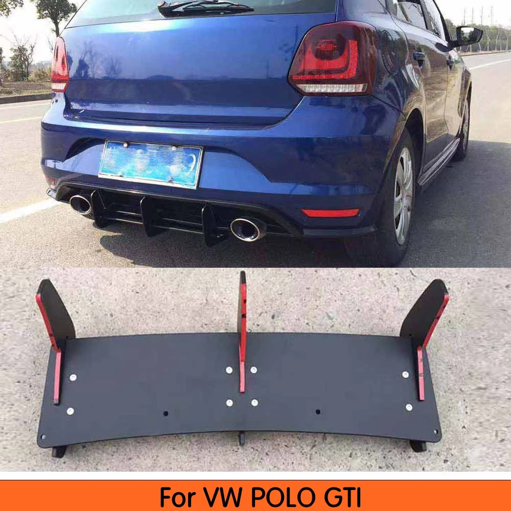 Už Polo GTI Galinis Lip Spoileris Apdaila Ryklių Pelekų Padengti Volkswagen VW Polo GTI 2016 2017 2018 Bamperis Raštas Automobilių Stilius