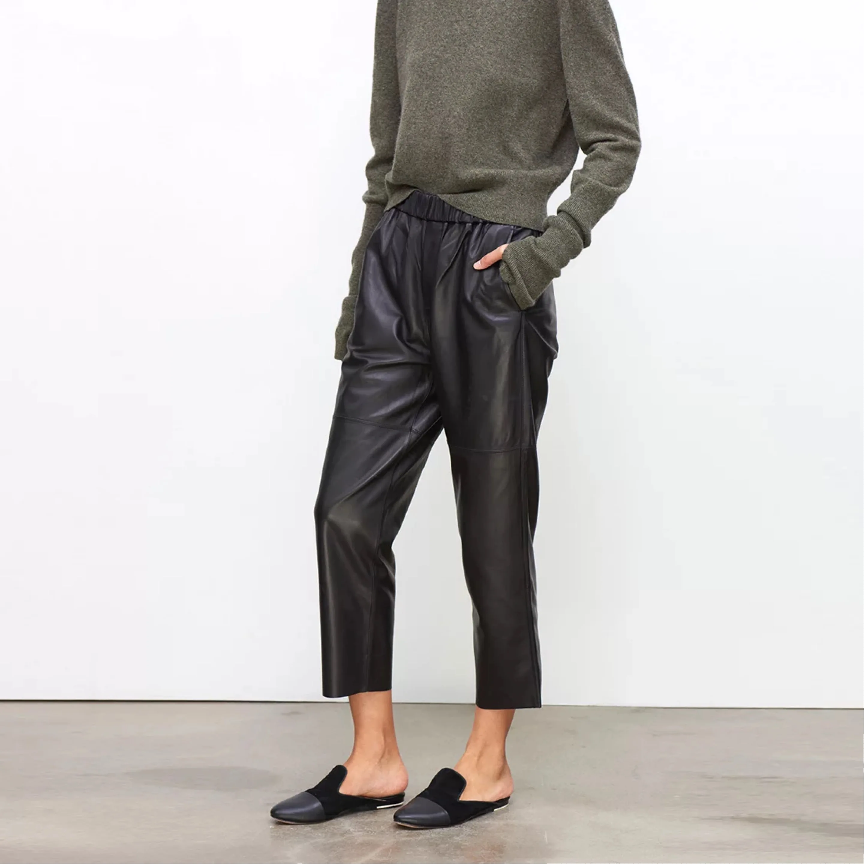 Natūralios odos haremo kelnės Moterų nekilnojamojo avikailio kelnės aukštu juosmeniu plius dydis moterų kelnes 2020 naujas Elastinga juosmens streetwear