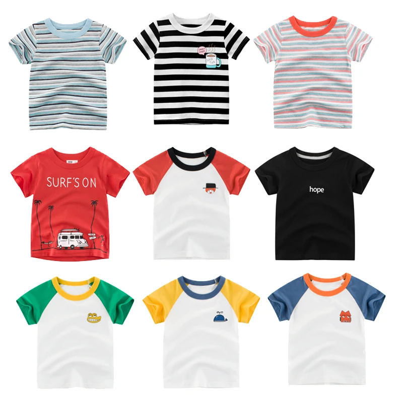 2020 metų vasaros mados Unisex marškinėliai Vaikams Berniukams trumpomis Rankovėmis White T-Shirt Baby Vaikų medvilnės viršuje mergaitėms 3 8y