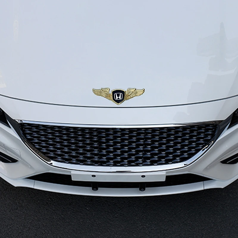 Automobilių Stiliaus Emblema Metalinės Chromuotos Ženklelis Priekyje Kapoto Lipdukas Honda Accord Civic Jade CRV HRV NSX Tinka Jazz Miesto Odyssey Įkvėpti
