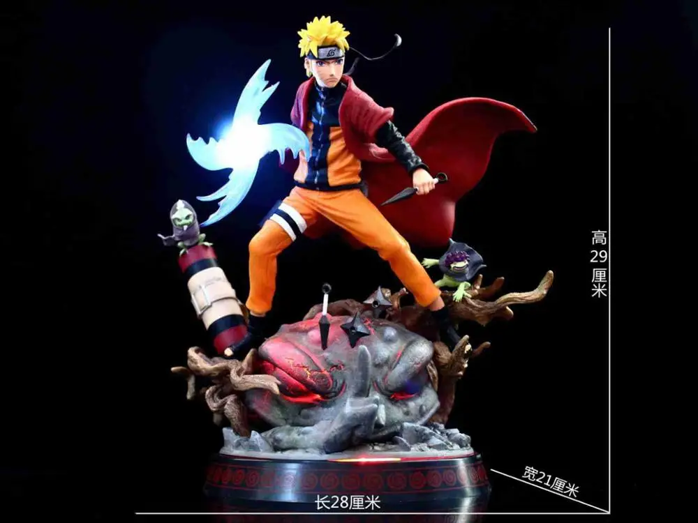 29cm Naruto Shippuden Anime Pav Kovoti su Deginimas Vėjo Uzumaki Naruto Skaičius Dvigubai Ginklas GK Statula Veiksmų Skaičius, Su Šviesos