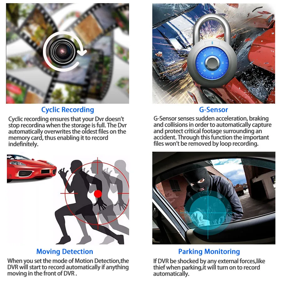 E-ACE Automobilių Veidrodėliai Dvr 5.0 Colių Galinio vaizdo Veidrodis FHD Vaizdo įrašymo 3 vaizdo Kameros Objektyvas Dashcam su galinio vaizdo Kamera, Automobilio Kamera