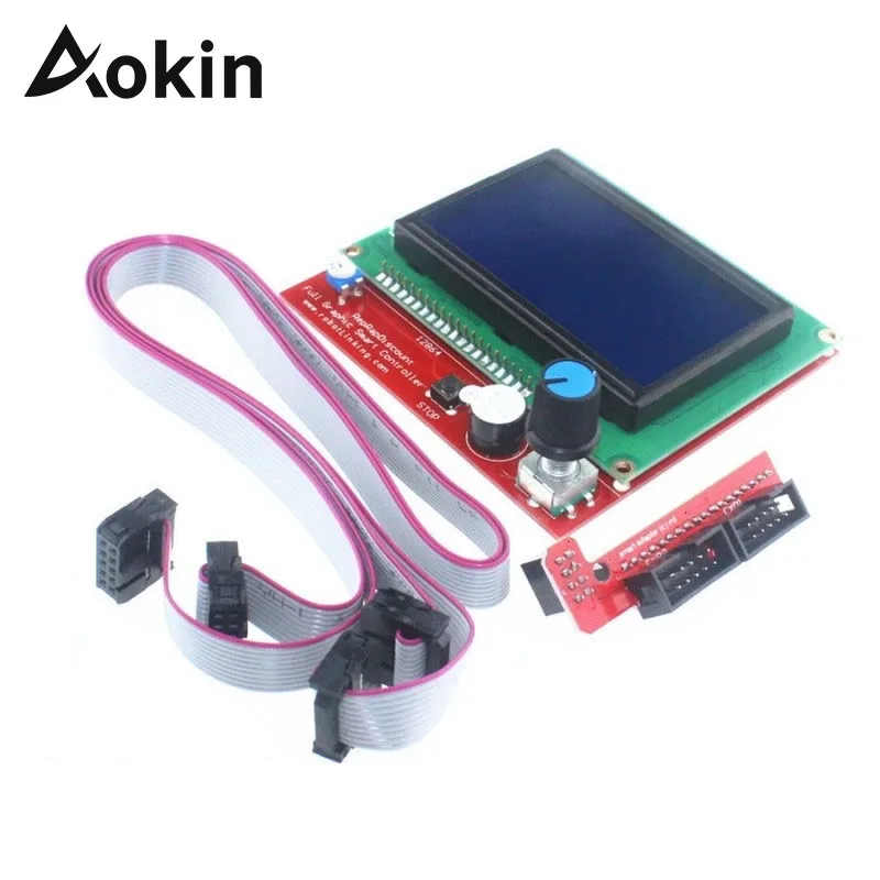 Aokin 3D Spausdintuvo Ekrano 12864 Smart Controller 3D Spausdintuvas Rampos 1.4 Valdytojas LCD Valdymo Skydelį Stebėti Plokštė Mėlynas Ekranas