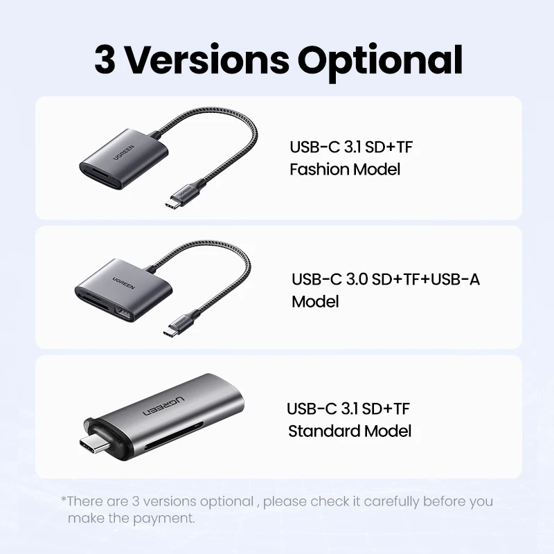 UGREEN USB C Kortelių Skaitytuvas C Tipo su USB SD Micro SD Kortelių Skaitytuvą, skirtą 