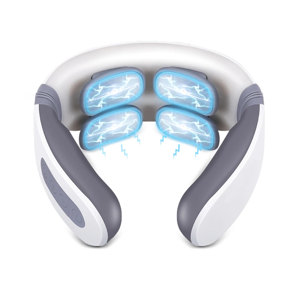 Elektros Kaklo Massager 3D 4 Vadovai USB Magnetinio Impulso Belaidžio Kaklo, gimdos Kaklelio Massager Įkrovimo 5 Masažo Rūšių Įrankių 12