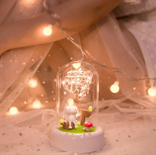 Romantiškas Rožės Stiklo Butelis Lempa su String light+Įkraunamas Belaidis 