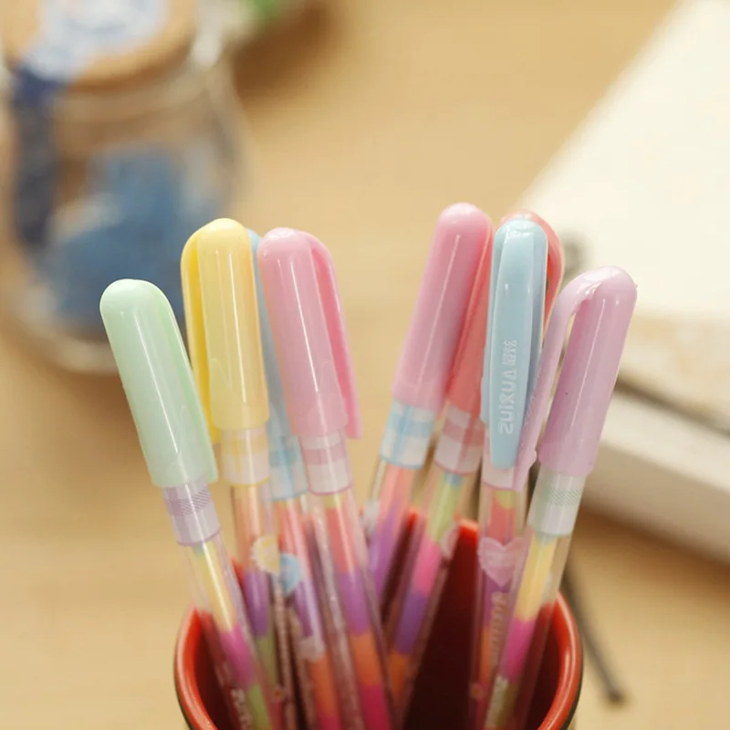 32pcs spalva fosforo pen korėjos versija candy spalva raštinės 6 spalvų vandens milteliai neutral pen milteliai spalvos rašiklis