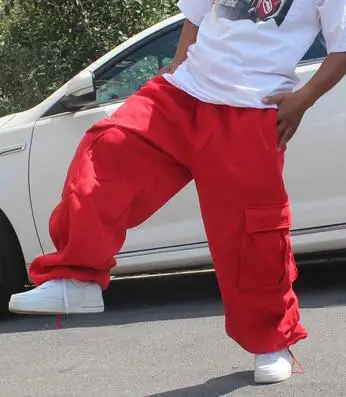 Sweatpants Hip-Hop Šokių Mens Kelnės Kelnės Atsitiktinis Poilsiu Prarasti Krovinių Kelnės Plačios Kojos Poliesteris Vyrų Drabužiai Plius Dydis 4XL 5XL