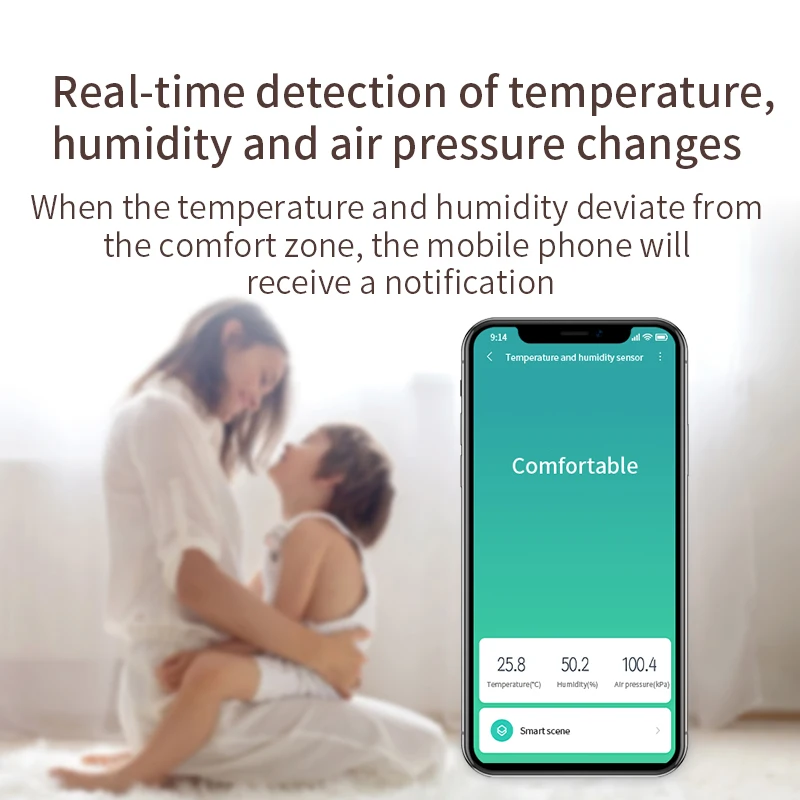 Aqara Temperatūros ir Drėgmės Jutiklis Zigbee Bevielio Ryšio Smart Home Aplinkos Oro Slėgio Jutiklio darbą Mi Home APP