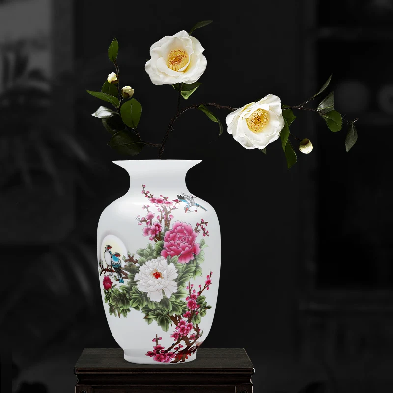 Senovės ornamentu Jingdezhen keramikos vaza, mėnulio, gėlių, paukščių vaza modernus naujas Kinijos kambarį vyno kabineto apdaila