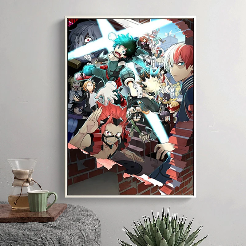 Japonijos Anime Boku No Herojus akademinės bendruomenės, Drobė, Tapyba, Plakatų ir grafikos Sienos Meno Nuotrauką Kambarį Namo Apdaila Cuadros
