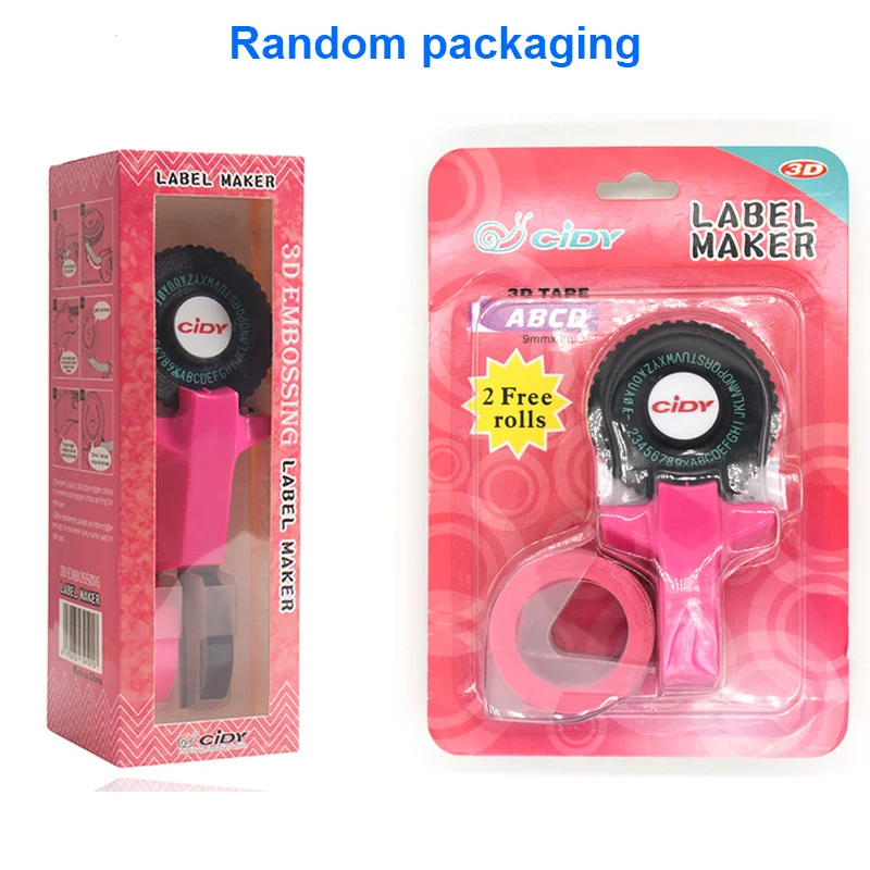 Rožinė Cidy C 101 Rankinis Ženklo Kūrėjų 9mm 3D Įspaudas Plastikinės Etiketės, Juostos Mini Rankena, rašomųjų Mašinėlių Pakeitimo Motex E101