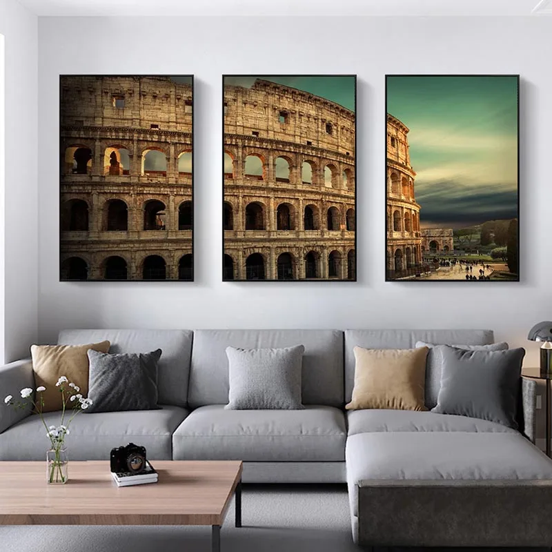 Romos Koliziejus Europos Stiliaus Architektūros Nuotrauką Plakatas Drobė Spausdinti Tapybos Sienos Meno Kambarį Namo Apdaila