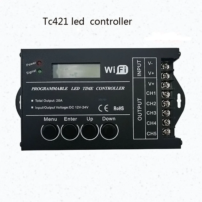 WIF Laiko programable RGB LED Valdiklis TC421 TC420 DC12V/24V 5Channel visa Produkcija 20A Bendro Anodo Programuojamas Led Juostelė