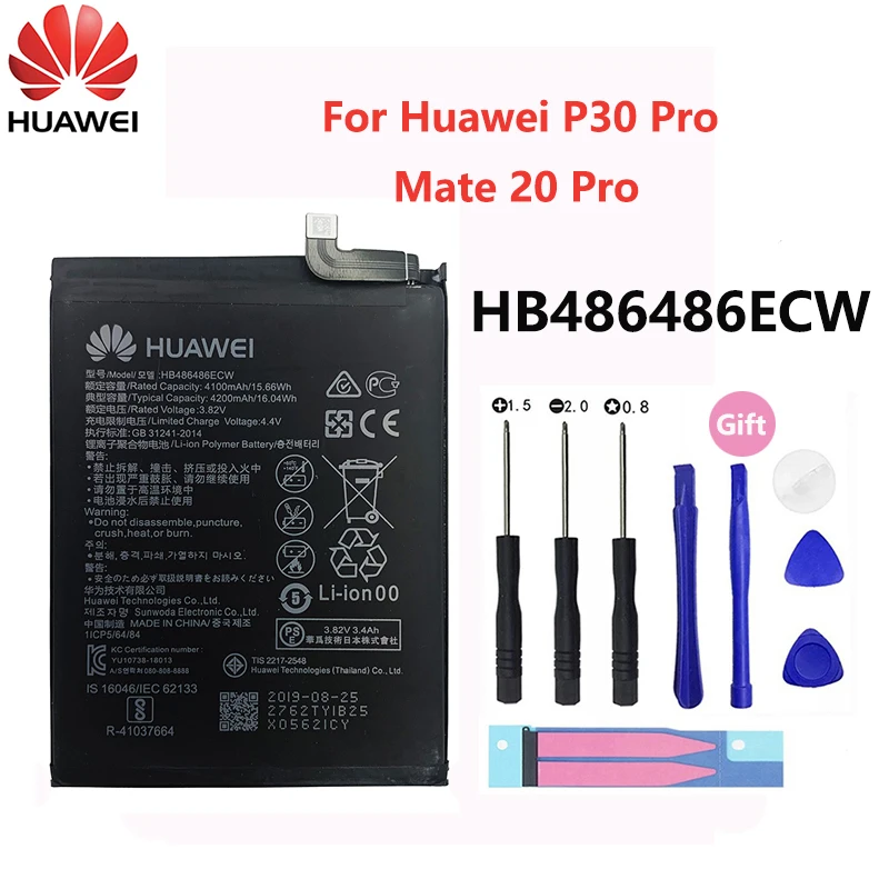 Originalus Hua Wei Bateriją HB486486ECW Už Huawei 30 Pro Mate20 Pro Mate 20 Pro Originali Telefono Baterijų 4200mAh