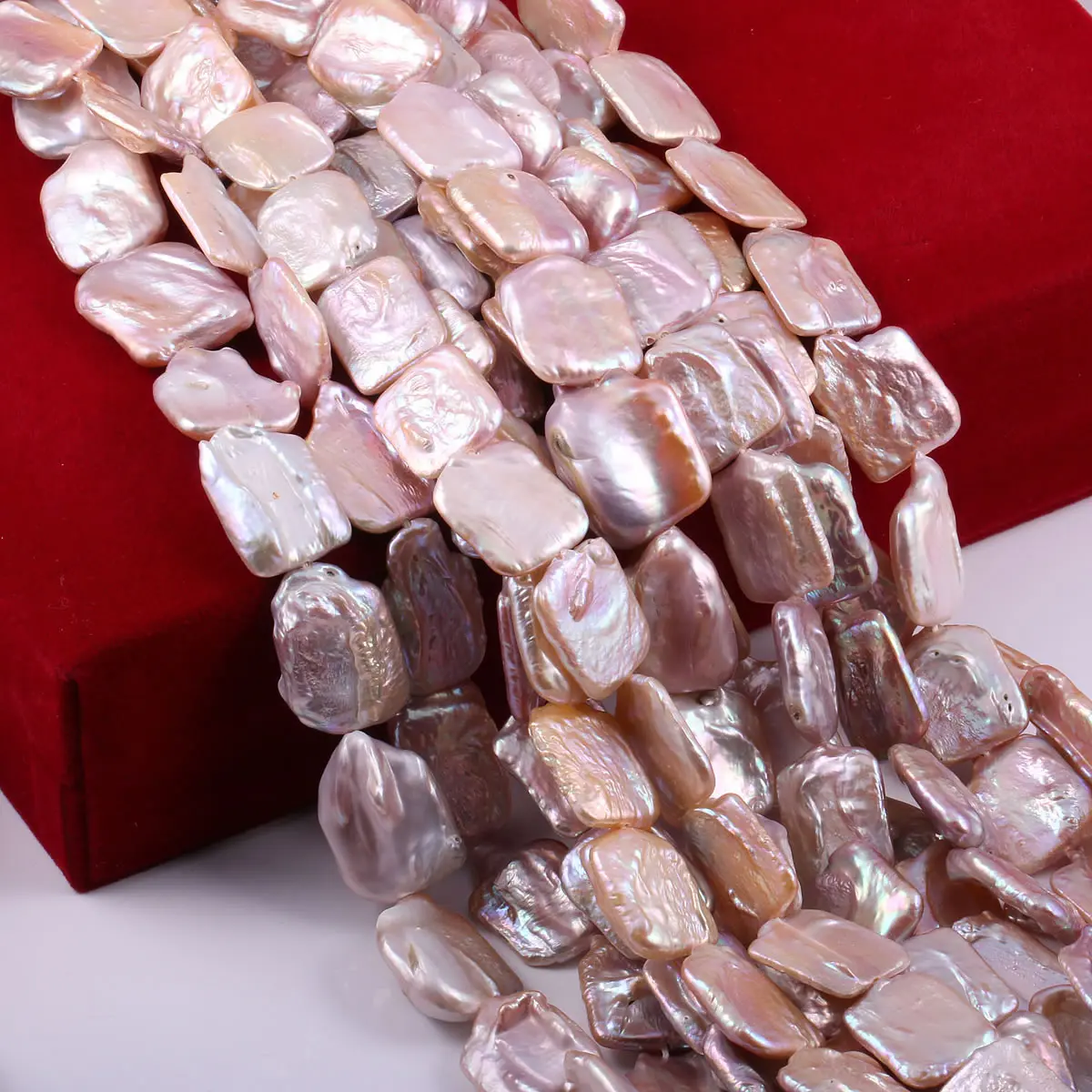 Natūralūs Gėlavandenių Perlų Duobute Kvadrato Formos Prarasti Karoliukų, skirta 