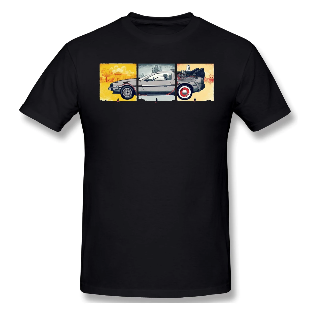DeLorean black Marškinėliai atgal į ateitį homme T-Shirt Tees Grynas Trumpas Rankovės