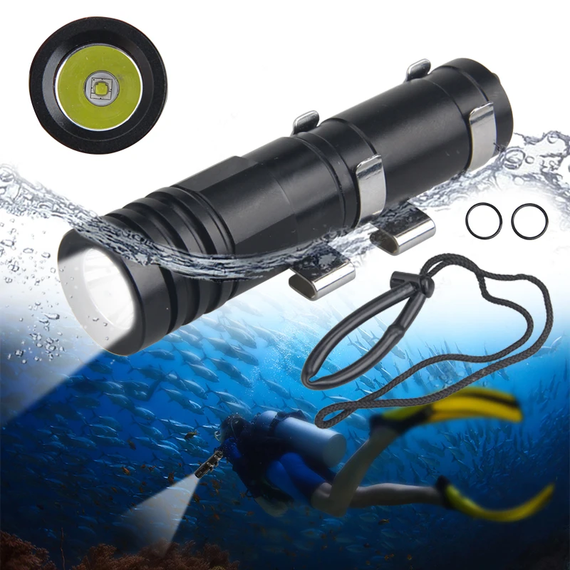 Mini Vandeniui Nardymo Žibintuvėlis R3 LED Povandeninis 100 Metrų Profesionalių Nardymo šviesos Žibintai Žibintai Su nardymo kaukė įrašą
