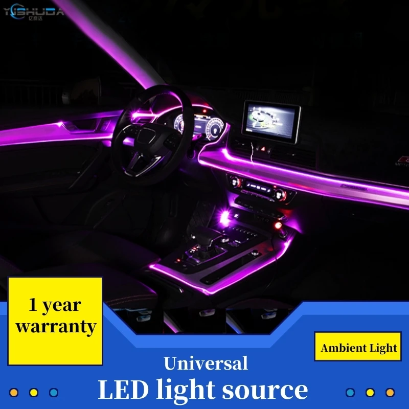 Lanksti Automobilių Atmosfera Lempos APP Garso Valdymo RGB Režimu Spalvinga Auto Interjero, Aplinkos Šviesos Dekoratyvinės Lempos Juostelėmis 2m/4m/6m/8m