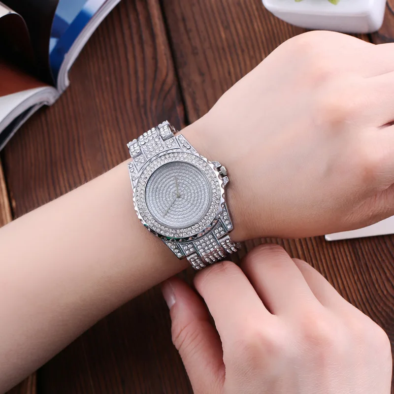 Relogio Feminino Visą Kristalų Moterų Laikrodžiai Kvarco Plieno žiūrėti moterims žiūrėti Moterų laikrodžiai reloj hombre montre femme zegarek saati