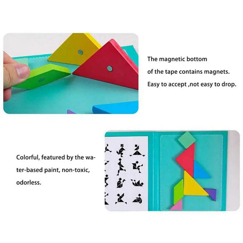 Besegad Medinės 3D Magnetinė Dėlionė, Dėlionės Tangram Mąstymo Piešimo Lenta Žaidimas Vaikams Montessori Ankstyvasis ugdymas Švietimo Žaislai