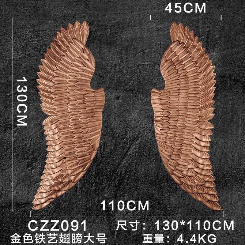 1.3 m Didelės Senovės Geležies Sienų apdailai angelas sparnų su LED Kūrybos Šviesą sparnai Baras, Kavinė Sienų dekoras. geležies Namų dekoro accessori