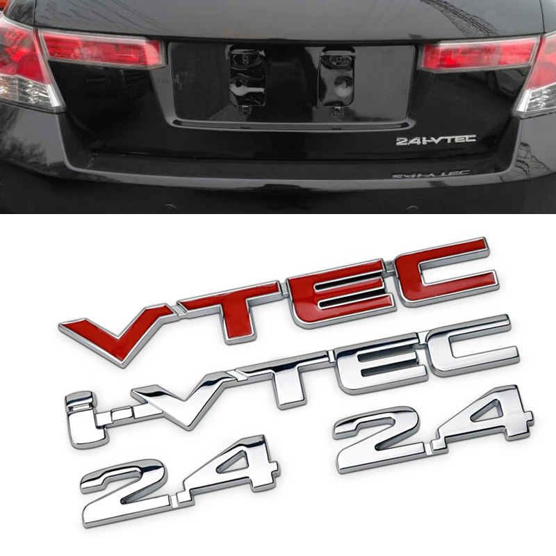 Metalo Lipdukas Auto Honda 2.4 VTEC I-VTEC Sutarimu NSX CRV Jade Džiazo Tilptų Odyssey Pažvelgti HRV Užpakalinė Ženklelis Naujų Automobilių Stilius