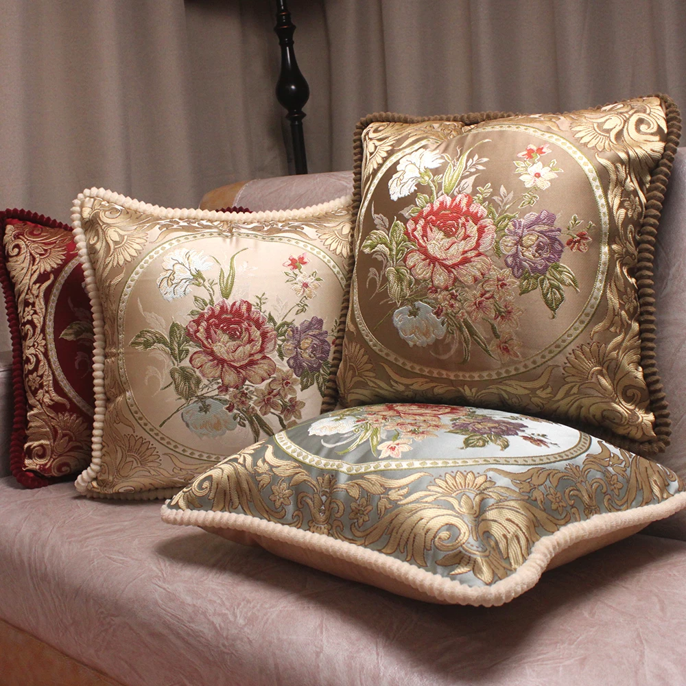 CURCYA Europos Žakardo Stiliaus Elegantiškas Gėlių, Dekoratyvinių Pagalvėlių Apvalkalus Sofa / Classic Mesti Pagalvių užvalkalus Naujas Namas Dovanos
