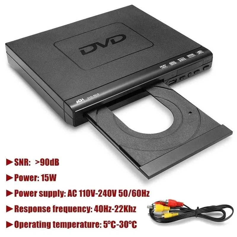 Nešiojamas DVD Grotuvas TV Paramos USB Prievado Kompaktiškas Multi Regiono DVD/SVCD/CD/cd Grotuvas su Nuotoliniu pulteliu, o Ne Remti HD