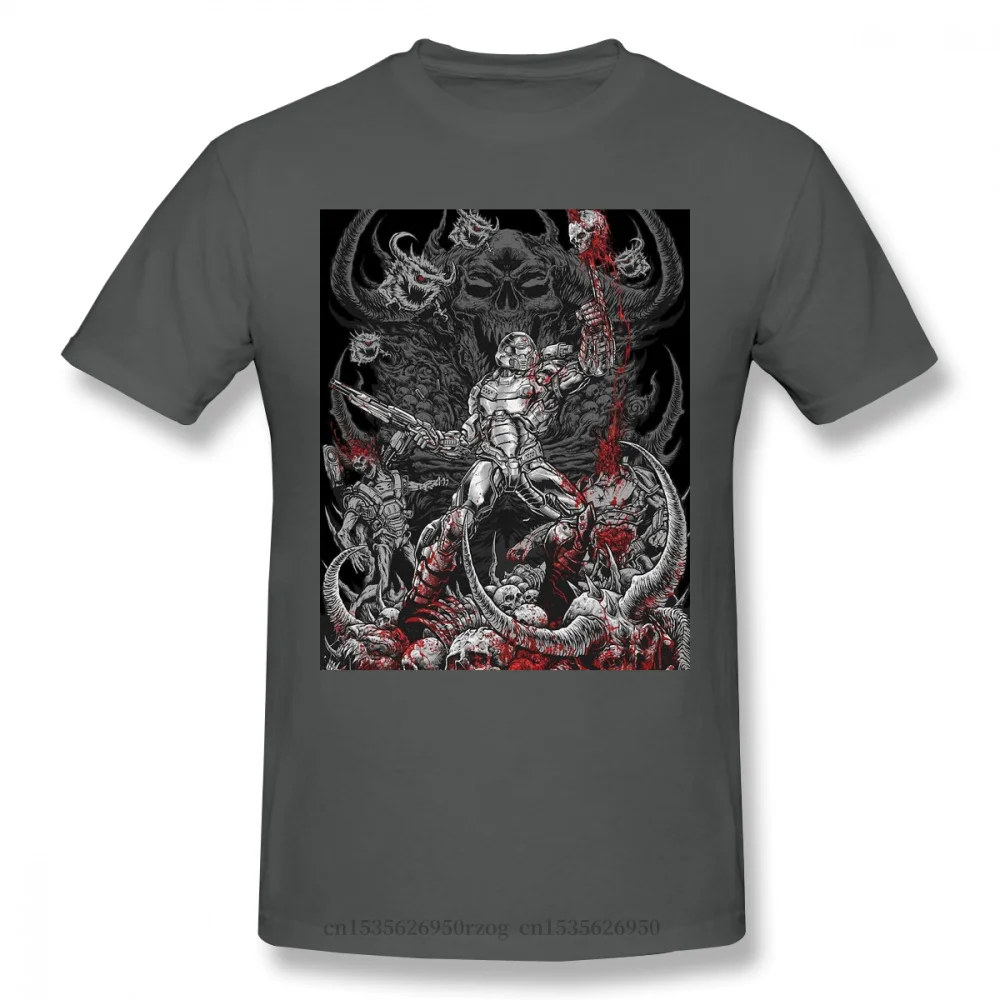 Doom Slayer Homme T-Shirt PRAGARĄ MERGINA Enma Ai Anime Serijos Tees Grynos Medvilnės Negabaritinių Trumpas Rankovės