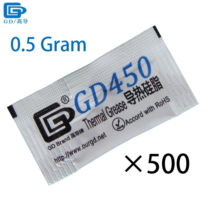 GD450 Šilumos tepimo Pasta Silikoninis Tinkas Šilumos Kriaukle Junginys 500 Vienetų Neto Svoris 0.5 Gramo Aukso LED CPU Aušintuvo MB05