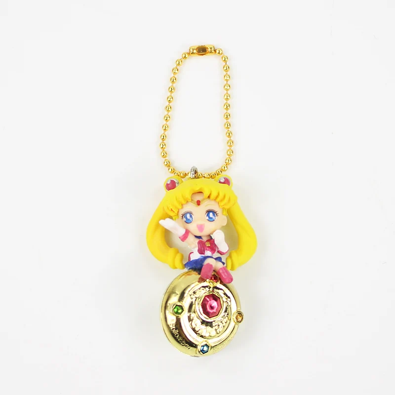 3pcs/Daug Sailor Moon Pav Žaislai Chibi Mėnulis Čiba Mamoru Keychain Karolius, Dovanos Vaikams