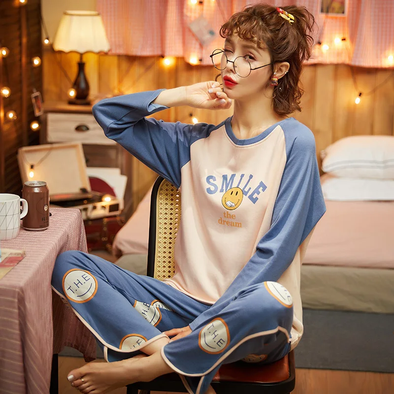 Namų drabužiai moterims sleepwear ilgomis rankovėmis rinkiniai pavasario stiliaus pyjama femme pijamas moterų pajama didelis dydis 5XL pižama mergina