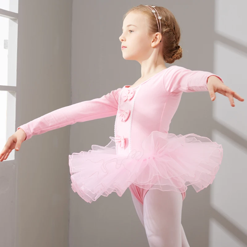 Šukuotos Medvilnės Šokių Suknelė Baleto Suknelė Tutu Baleto Mergaitėms, Vaikams, Vaikų Aukštos Kokybės ilgomis Rankovėmis Ballerina Šokių Tiulio
