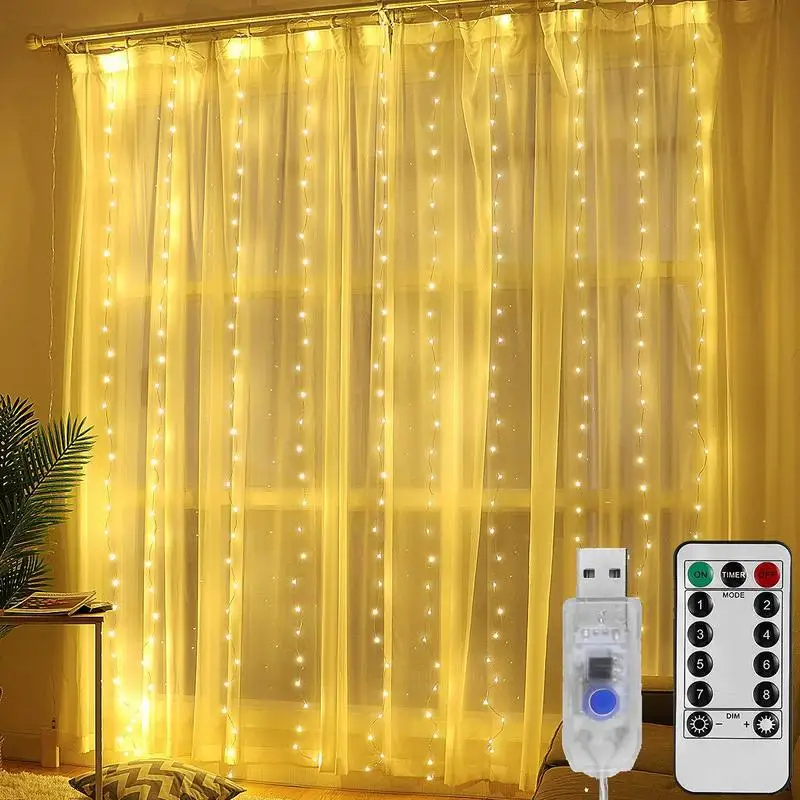3m LED Pasakų Žibintai Girliandą Užuolaidų Lempos Nuotolinio Valdymo pultas USB String Žiburiai Kalėdų Dekoracijas namams Led Užuolaidų Atostogų